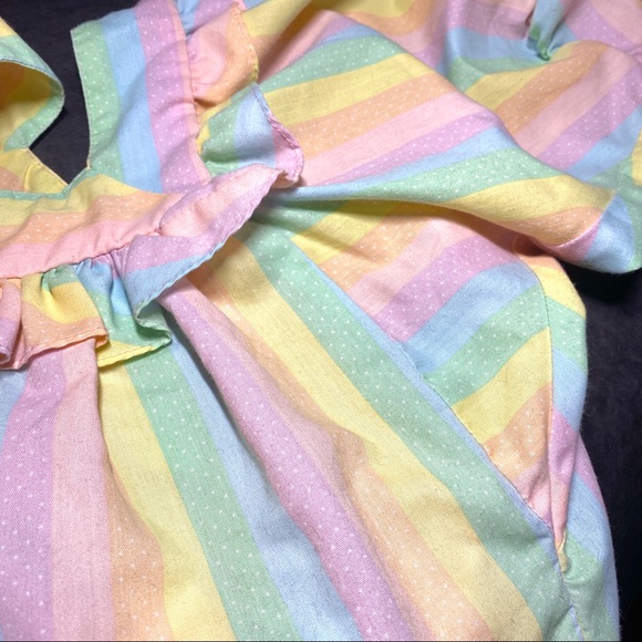 Vintage pastel rainbow square dancing blouse - Picture 4 of 9